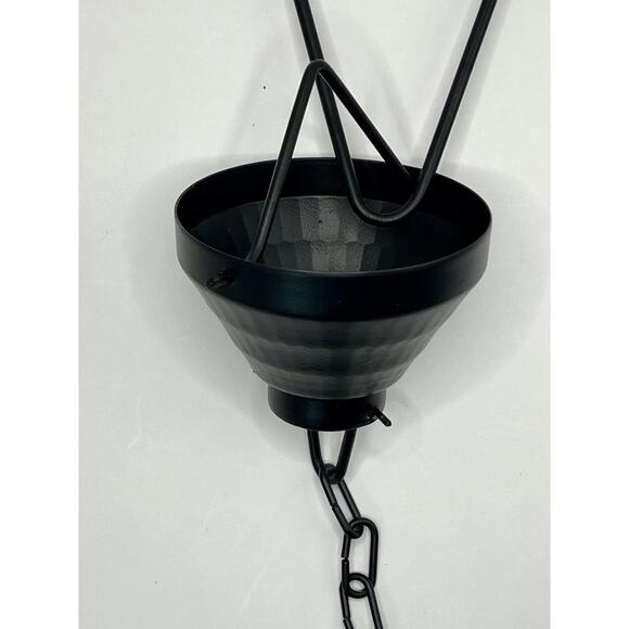 Monarch Aluminum Rain Chain 8.5ft Black Decorative Gutter Downspout - Picture 4 of 5